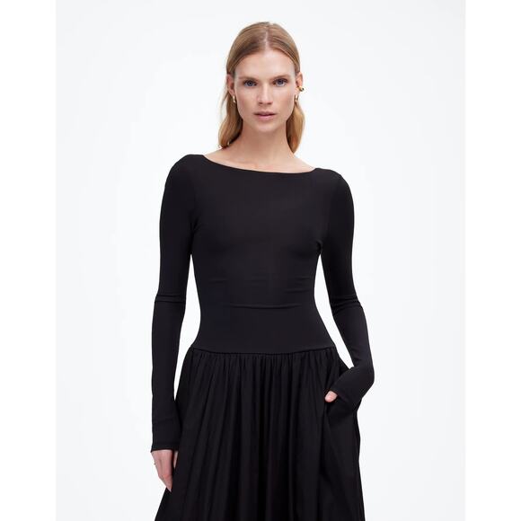 Madewell Bubble Hem Long Sleeve Midi Dress NWT - Picture 2 of 8